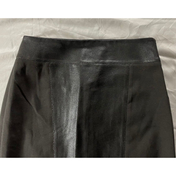 Tahari Ponte Knit Faux Leather Trimmed Pencil Skirt. Black, Women's 2. EUC!! - Picture 2 of 5